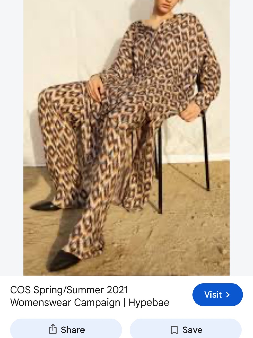 COS Geometric Brown & Beige 2-piece set nwt